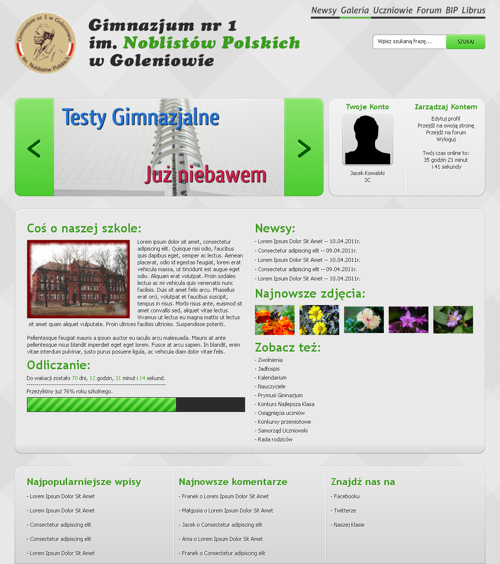 Gimnazjum nr 1 im. Noblistów Polskich w Goleniowie Gimnazjum nr 1 im. Noblistów Polskich w Goleniowie